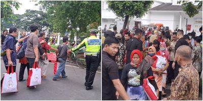 Momen Bahagia Warga Difabel dan Tukang Becak di Jogja Dapat Sembako dari Presiden Jokowi