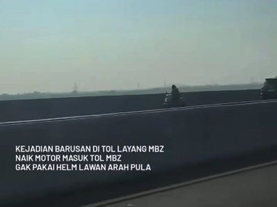 Viral! Ini Kronologi Pemotor Masuk Tol MBZ hingga Melaju Lawan Arah
