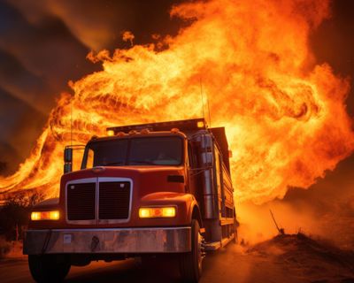 Truk Tangki BBM Habis Terbakar di Tol Ngawi KM 579 arah Solo,  Muat 16 Ribu Liter BBM