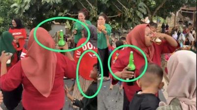 Viral Sekelompok Emak-emak di Jeneponto Joget Sambil Tenggak Miras, Berujung Minta Maaf di Kantor Polisi