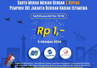 Selain Rekayasa Arus Lalin, Ada Tarif Rp 1- untuk HUT ke-79 TNI dari Dishub DKI