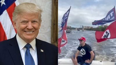 Bendera Nazi Dikibarkan Bersama Dengan Bendera Trump di Trump Boat Parade: Make America White Again!