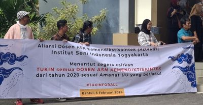 Tukin Belum dicairkan Sejak 2020, Dosen ASN ISI Yogyakarta Tuntut 7 Poin Ini
