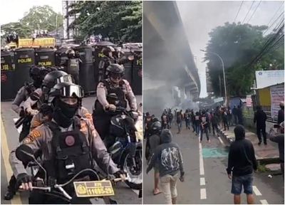 Aksi Protes Warnai Proses Eksekusi Objek Hunian dari Aliansi Ormas Sinrijala Terkait Keputusan MA Kota Makassar