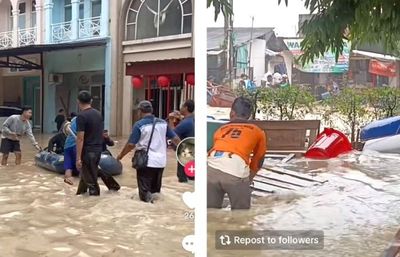 Kondisi Terkini Banjir di Perumahan Galaxy Bekasi, Pagar Beton Sampai Jebol