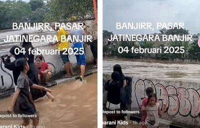 Kondisi Terkini Banjir di Jatinegara Jaktim, Air Kali Ciliwung Lebih Tinggi dari Jalanan