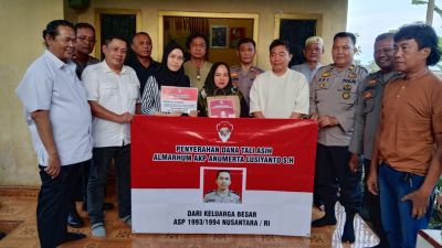 AKP Lusiyanto Gugur dalam Penggerebekan Sabung Ayam di Lampung, Keluarganya Dapat Santunan dari Alumni Seba Polri 93 94