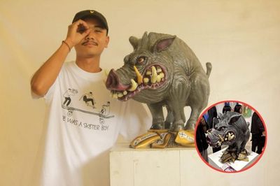 Kritik Marak Korupsi di Indonesia, Siswa SMSR Yogyakarta Ciptakan Patung ‘Teramat Celeng’