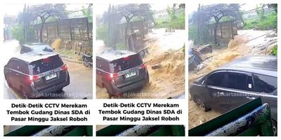Viral Tembok di Pasar Minggu Jaksel Jebol Akibat Hujan Deras, Air Sampai Meluber