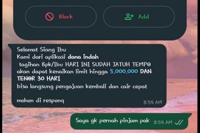 Dapat WhatsApp Tagihan Pinjol, Padahal Tidak Meminjam? Ini yang Harus Dilakukan