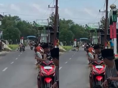 Video Detik-detik Joki Balap Liar Terjatuh Akibat Bersenggolan dengan Lawannya