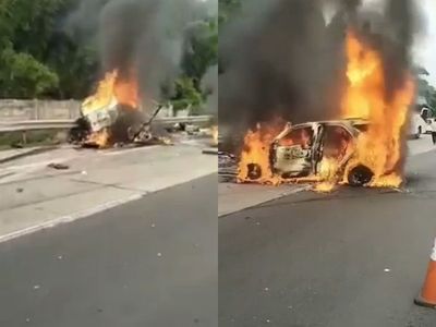 2 Minibus Terbakar di KM 58 Tol Jakarta-Cikampek, 9 Orang Meninggal Dunia
