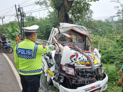 Sopir Pikap Isuzu Tewas Tabrak Pohon, Muatan Bebek Berhamburan