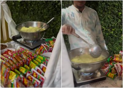 Viral Mie Instan Jadi Menu Prasmanan di Pesta Pernikahan, Tamu Bebas Pilih Rasa dan Toppping