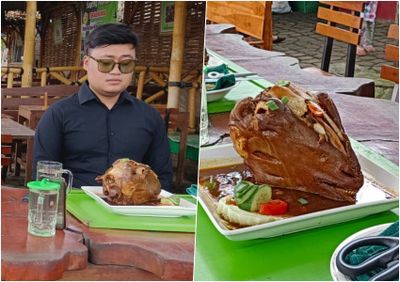 Pemuda Ini Pecahkan Rekor Makan Kepala Kambing Utuh Tercepat di Pedan Klaten