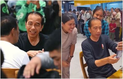 Warga Heboh Sambut Presiden Jokowi di Kedai Mie Pedas Viral di Mataram, Santai Diajak Selfie