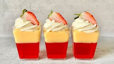 Resep Puding Stroberi Vla Susu Keju, Camilan Sore yang Mudah dan Praktis