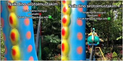 Viral Wahana Dino Sirotolmustakim di Ragunan, Pengunjung Kapok dan Trauma Naiknya!