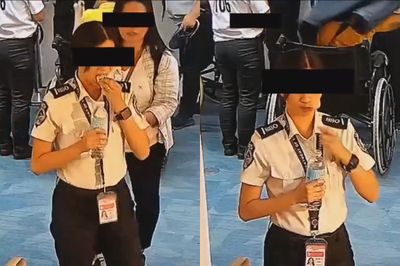 Astaga! Petugas Wanita Ini Terciduk Telan Uang Penumpang di Bandara Internasional Ninoy Aquino Filipina