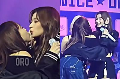 Momen Sana Cium Bibir Nayeon saat Acara Fanmeeting TWICE, Netizen: Happy 9th Anniversary Girls!