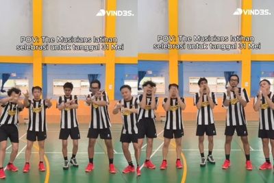 Aksi Menggemaskan The Musician Latihan Selebrasi Velocity Jelang Pertandingan Voli, Duta SO7 Jadi Sorotan