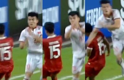 Pemain Vietnam Hajar Kepala Haykal Alhafiz Tapi Tak Diberi Kartu, Netizen Langsung Silaturahmi
