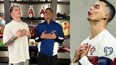 Momen Iran Ferreira dan Garnacho Tiru Selebrasi Ikonik Cristiano Ronaldo