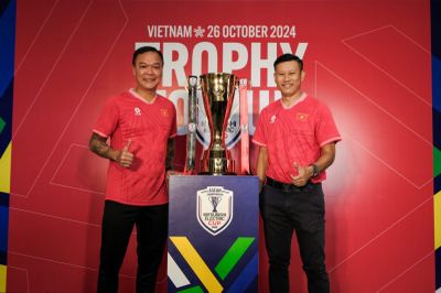 Intip Keseruan ASEAN Cup 2024 Trophy Tour di Jakarta Bersama Shin Tae Yong