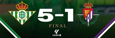 Bantai Valladolid 5-1, Real Betis Berpeluang Besar Tampil di Liga Champions Musim Depan