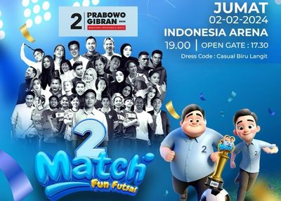 Gibran dan Sejumlah Artis Ternama akan Hadiri 2 Match Fun Futsal Malam Nanti di Indonesia Arena