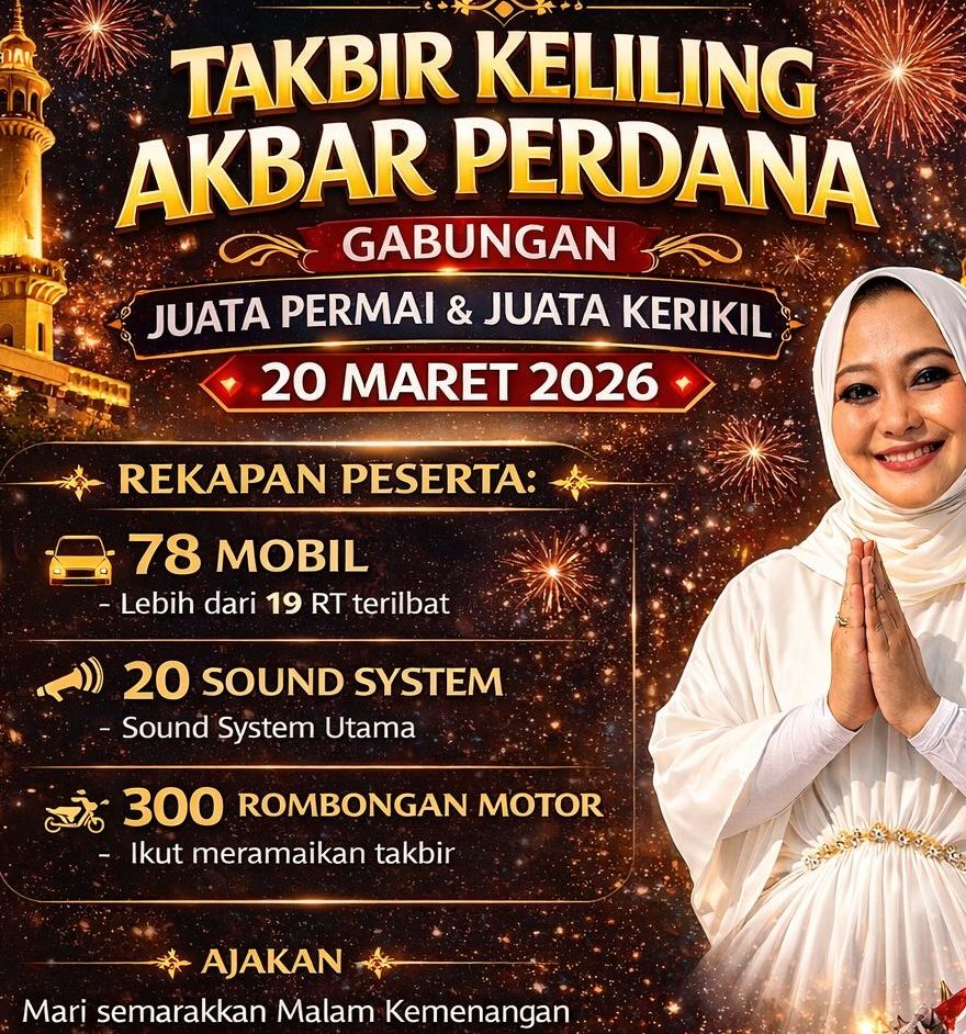 Takbir Keliling Gabungan Juata Permai–Juata Kerikil Siap Semarakkan Malam Idul Fitri