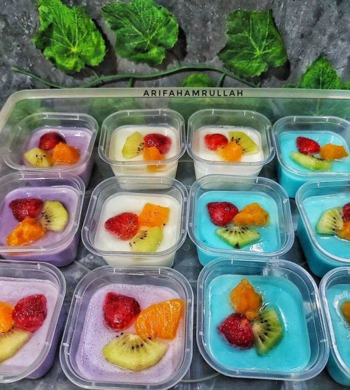 Resep Milk Silky Pudding Buah Warna-warni, Cocok untuk Jualan dan Camilan Anak