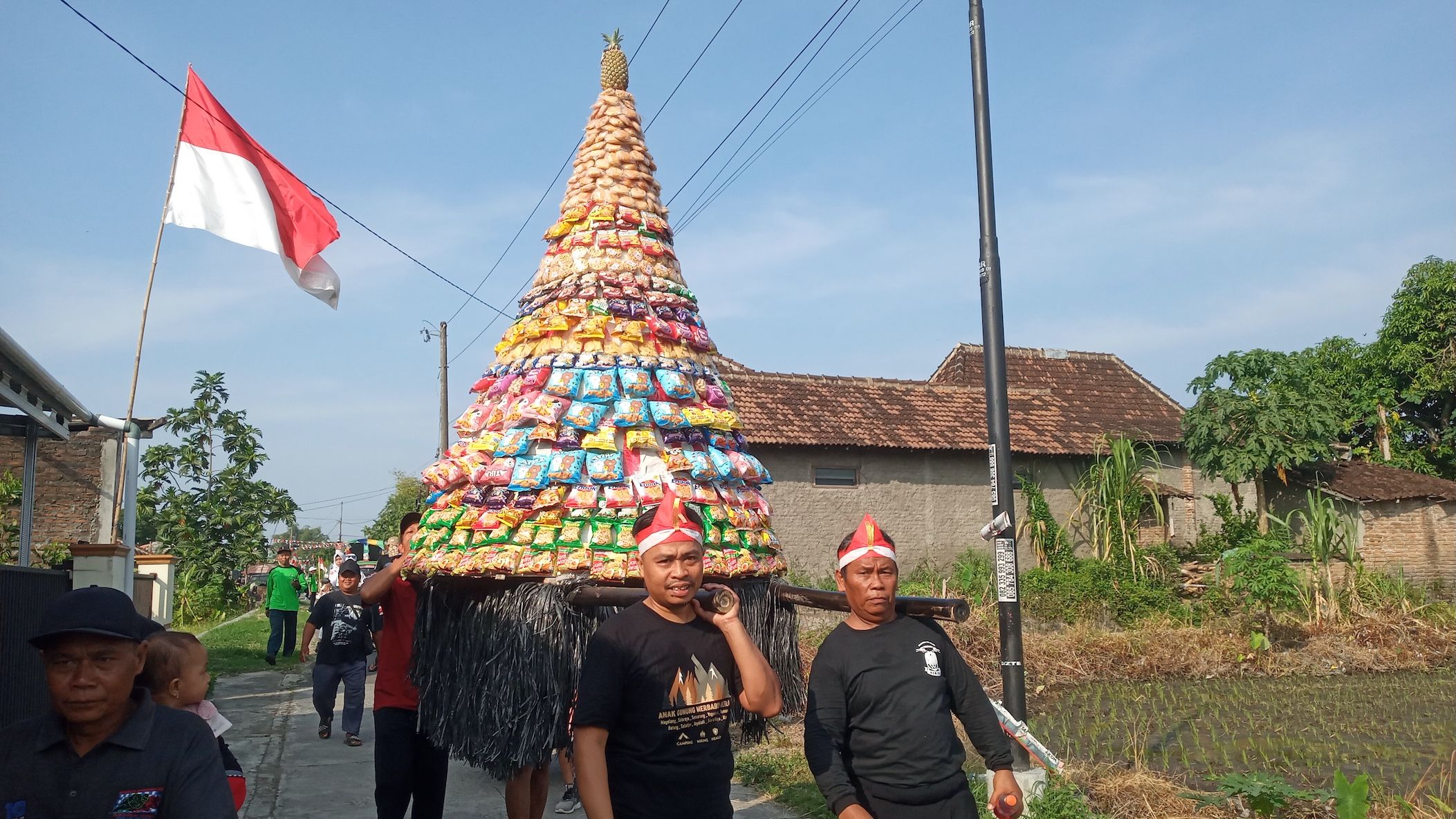 Penutup Agustusan Ratusan Warga Dukuh Ngares Boyolali Karnaval Bawa Gunungan Makanan