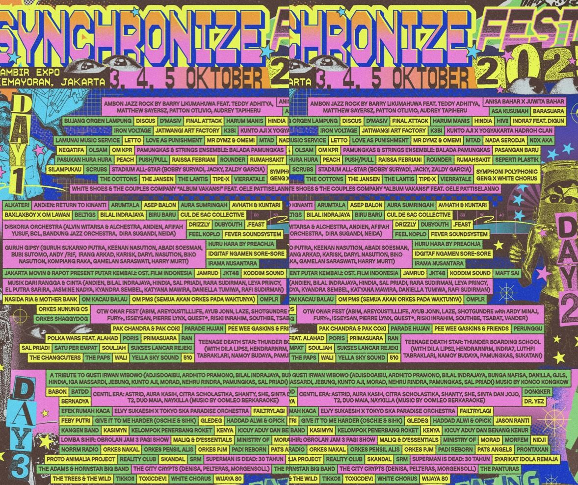 Synchronize Fest 2025 Umumkan Lineup Artis, Ada Guruh Gipsy hingga Haddad Alwi