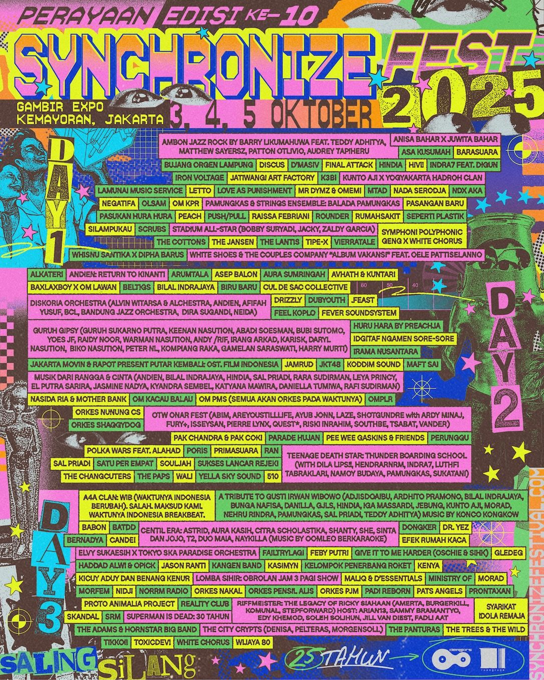 Synchronize Festival 2025: Saling Silang, Sepuluh Tahun Merayakan Musik Indonesia