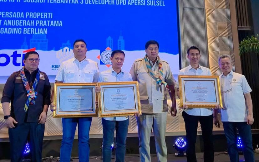 PT Kelapa Gading Berlian Parepare Sabet Penghargaan KPR Subsidi Terbanyak di Sulsel