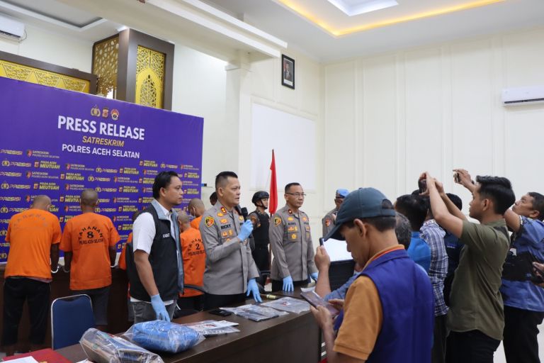 Polres Aceh Selatan Bongkar 3 Kasus Kriminal, dari Curanmor hingga KDRT