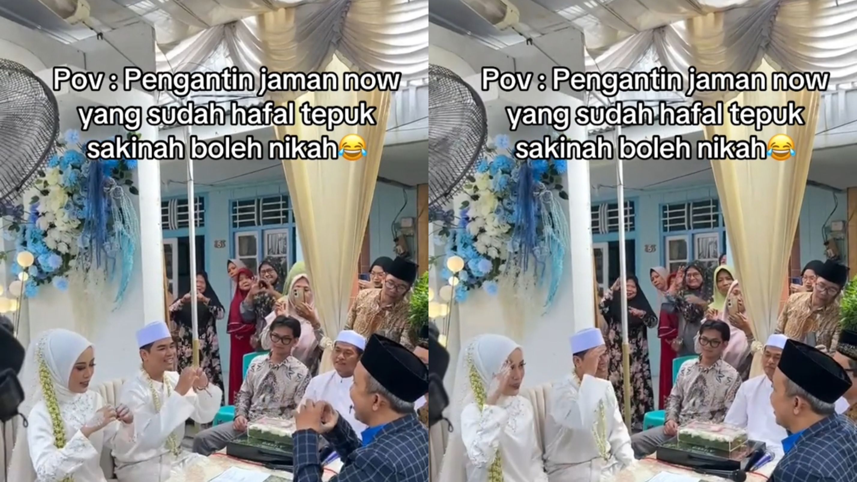 Pengantin Lakukan Tepuk Sakinah Usai Ijab Kabul Bikin Tamu Undangan Terbahak