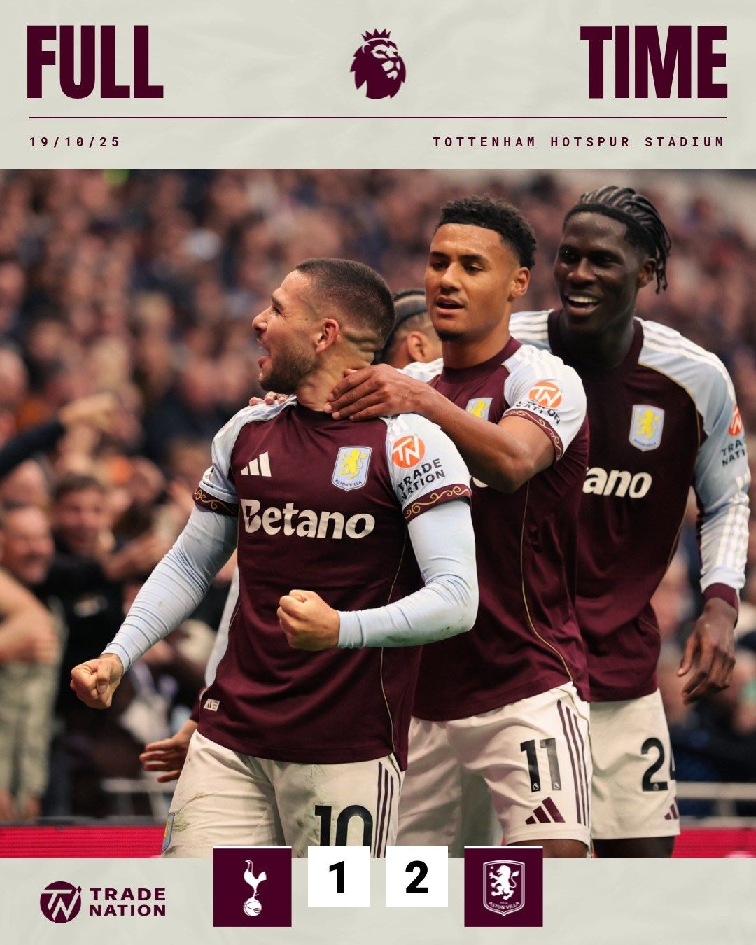 Comeback Sensasional! Aston Villa Balikkan Keadaan, Tottenham Kembali Tumbang di Kandang