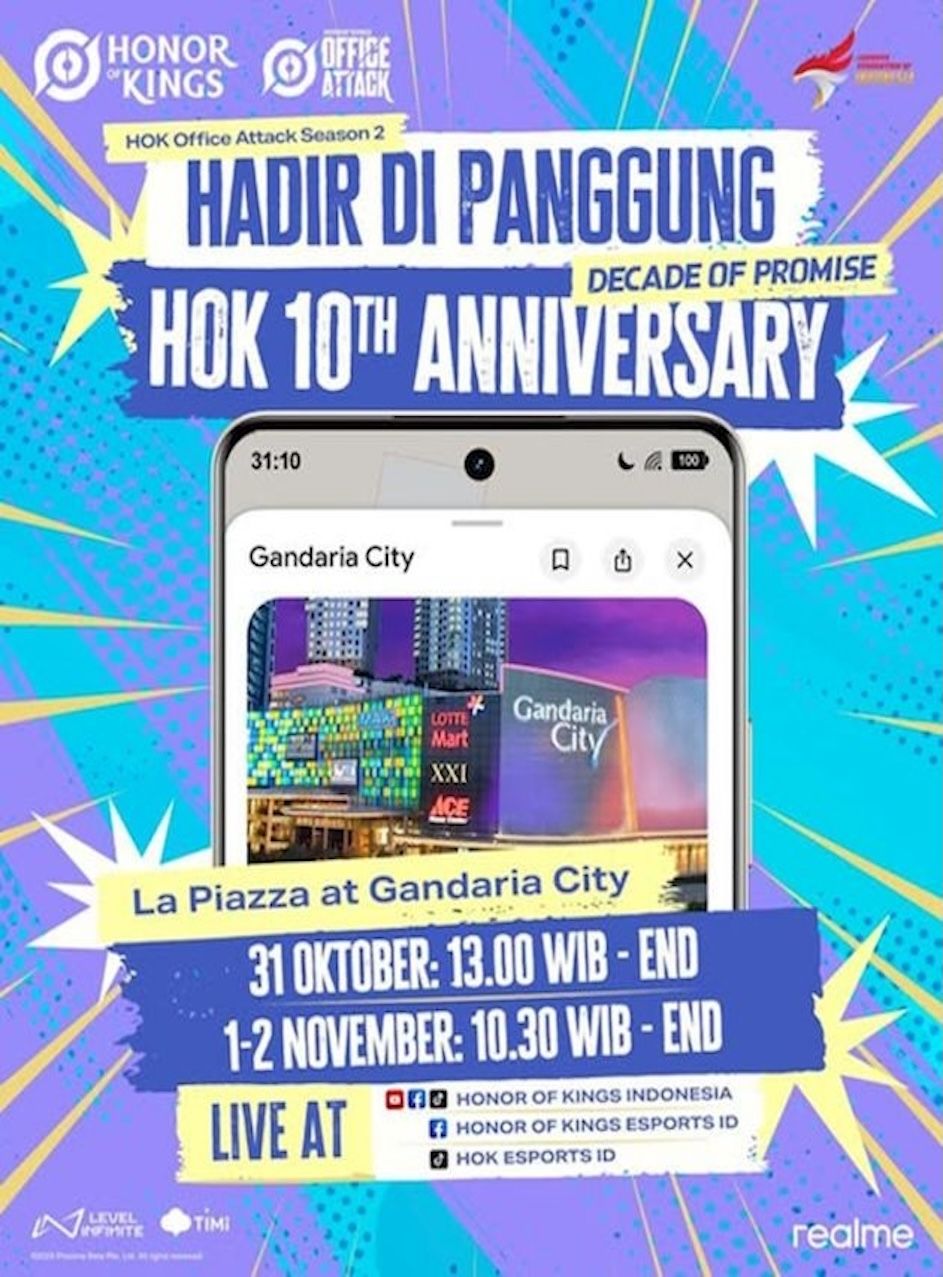 Honor of Kings: Office Attack Season 2 Akan Hadir di La Piazza, Gandaria City Mall, Jakarta