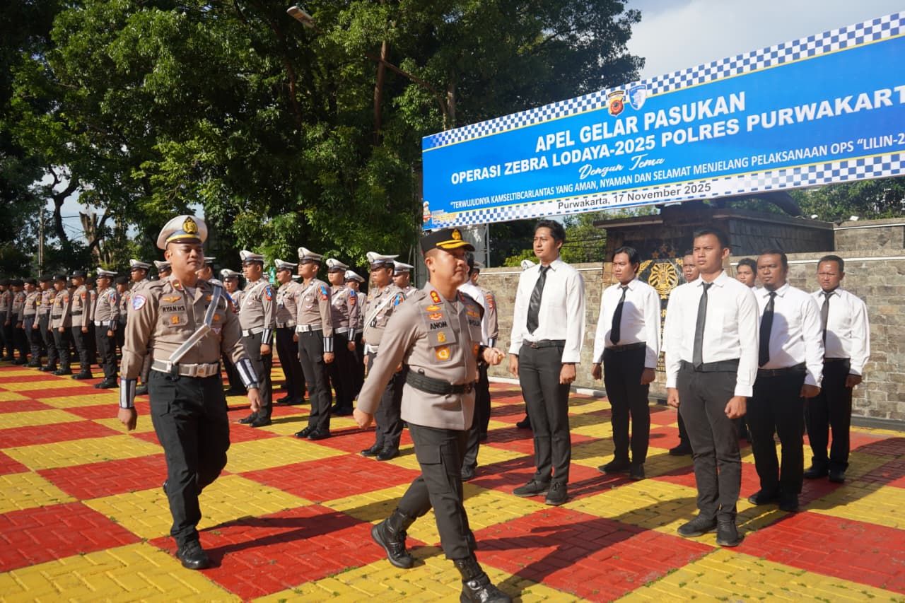 Operasi Zebra 2025, Polres Purwakarta Gelar Apel Pasukan