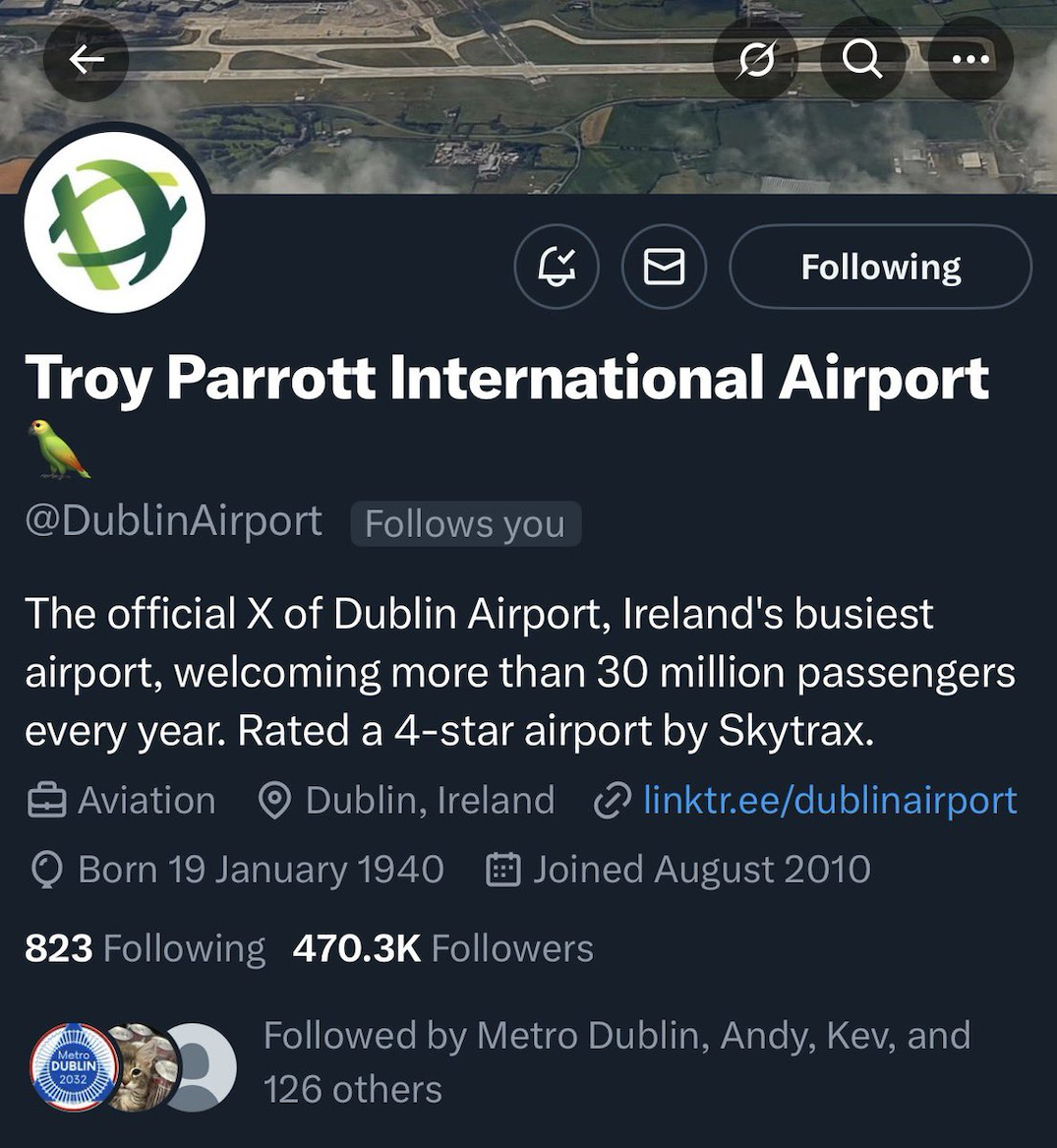 Rayakan Kemenangan Negaranya, Akun Media Sosial Resmi Bandara Terbesar di Irlandia Sampai Ganti Nama!