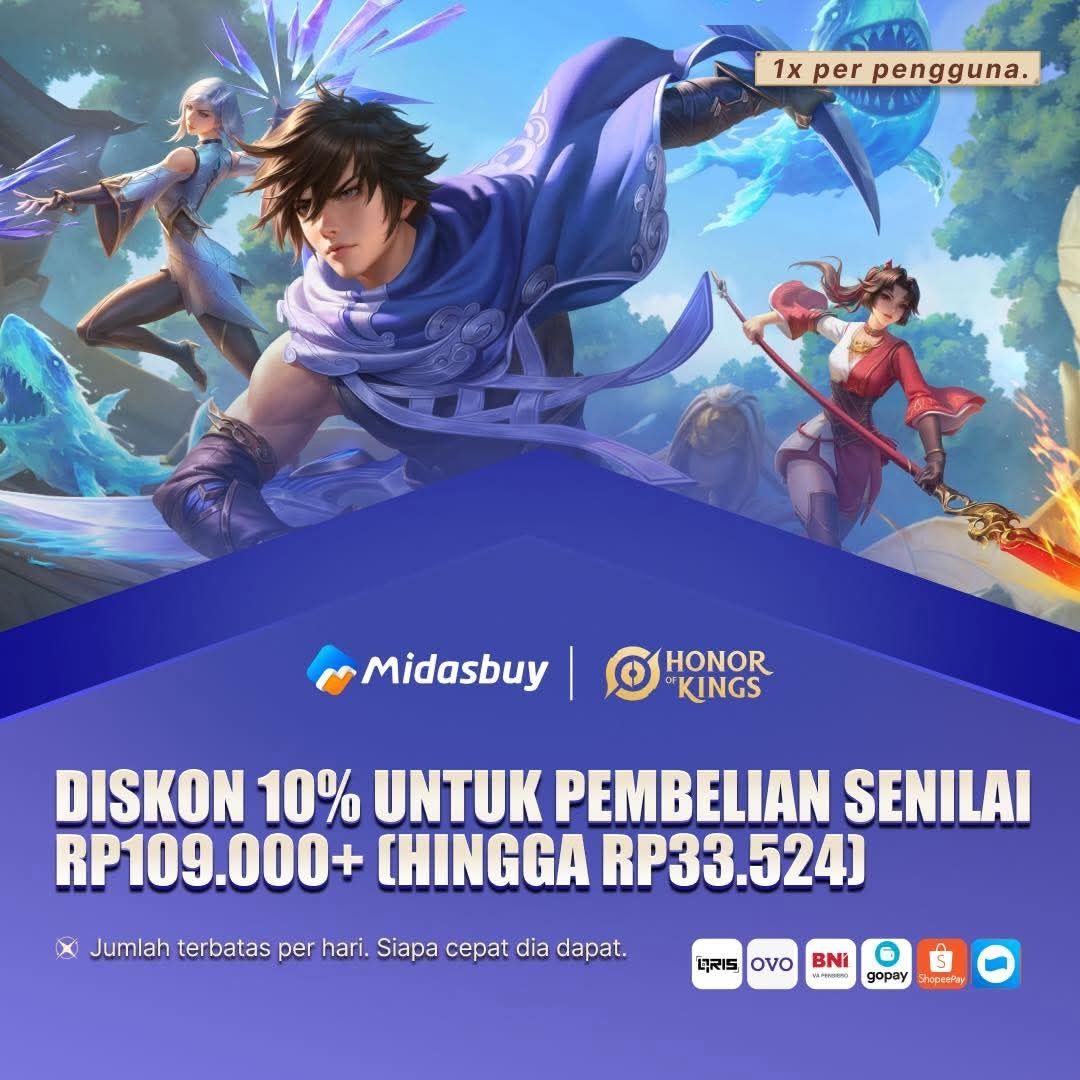 Bonus Topup Terbatas untuk Player Honor of Kings di Midasbuy!