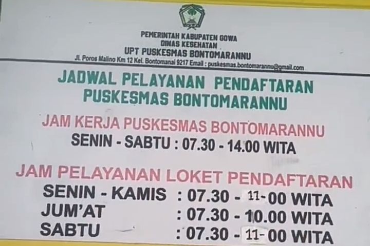 Viral Pasien Puskesmas Bontomarannu Ditolak karena Telat 1 Menit, Dinkes Gowa Sebut Sesuai SOP