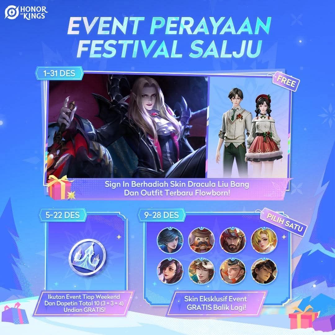 Honor of Kings Bagi-Bagi Skin Liu Bang Dracula dan Outfit Flowborn Gratis!