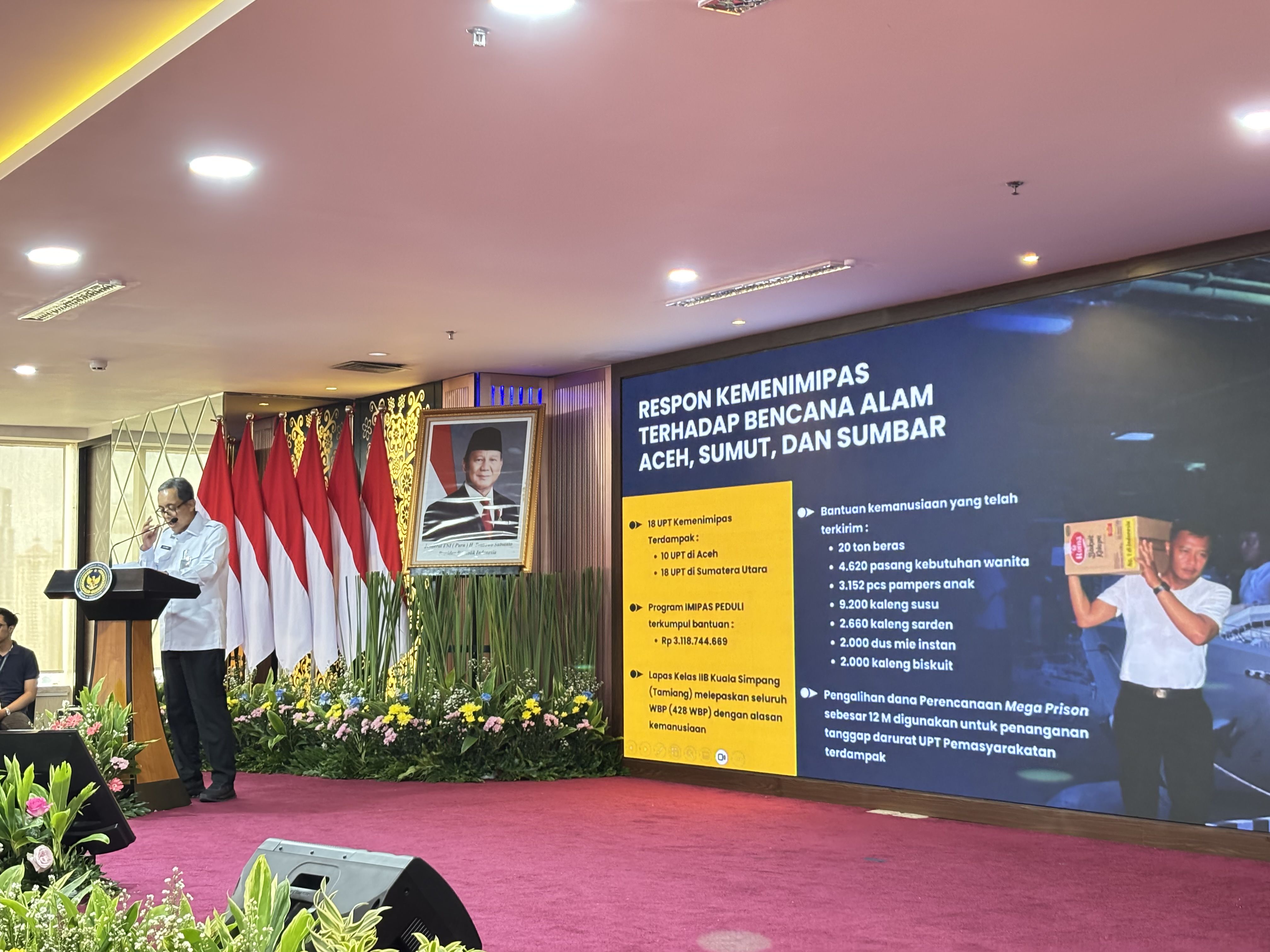 Kemenimipas Lepas 428 Warga Binaan di Lapas Aceh Tamiang saat Banjir dan Longsor