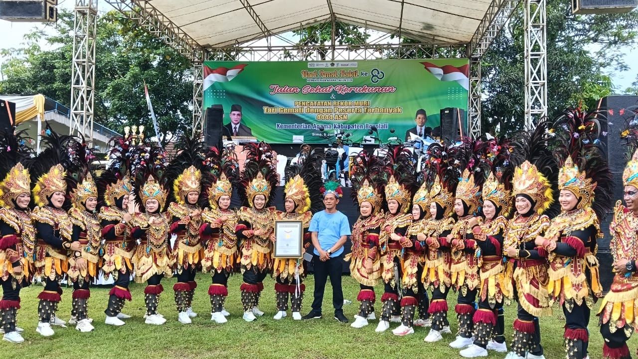 4444 Orang ASN Di Boyolali Pecahkan Rekor MURI Menari Gemati Secara Kolosal