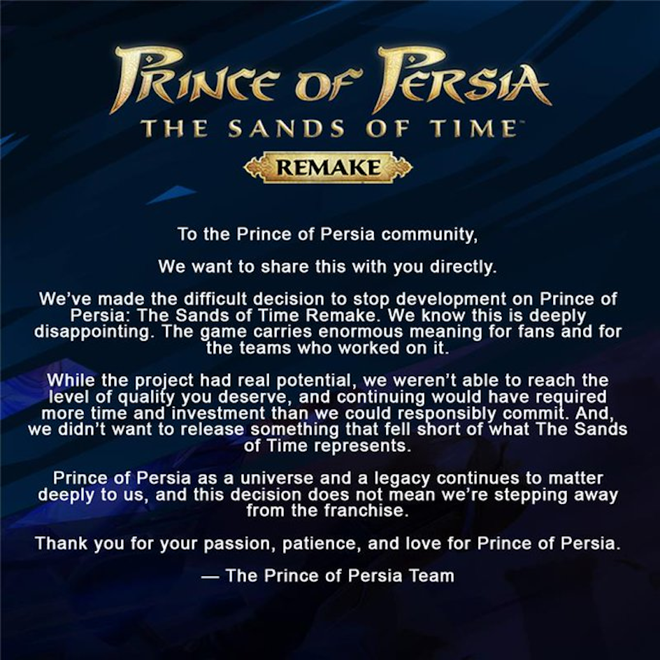 Ubisoft Layoff Besar-Besaran, Remake Prince of Persia: The Sands of Time Terpaksa Batal