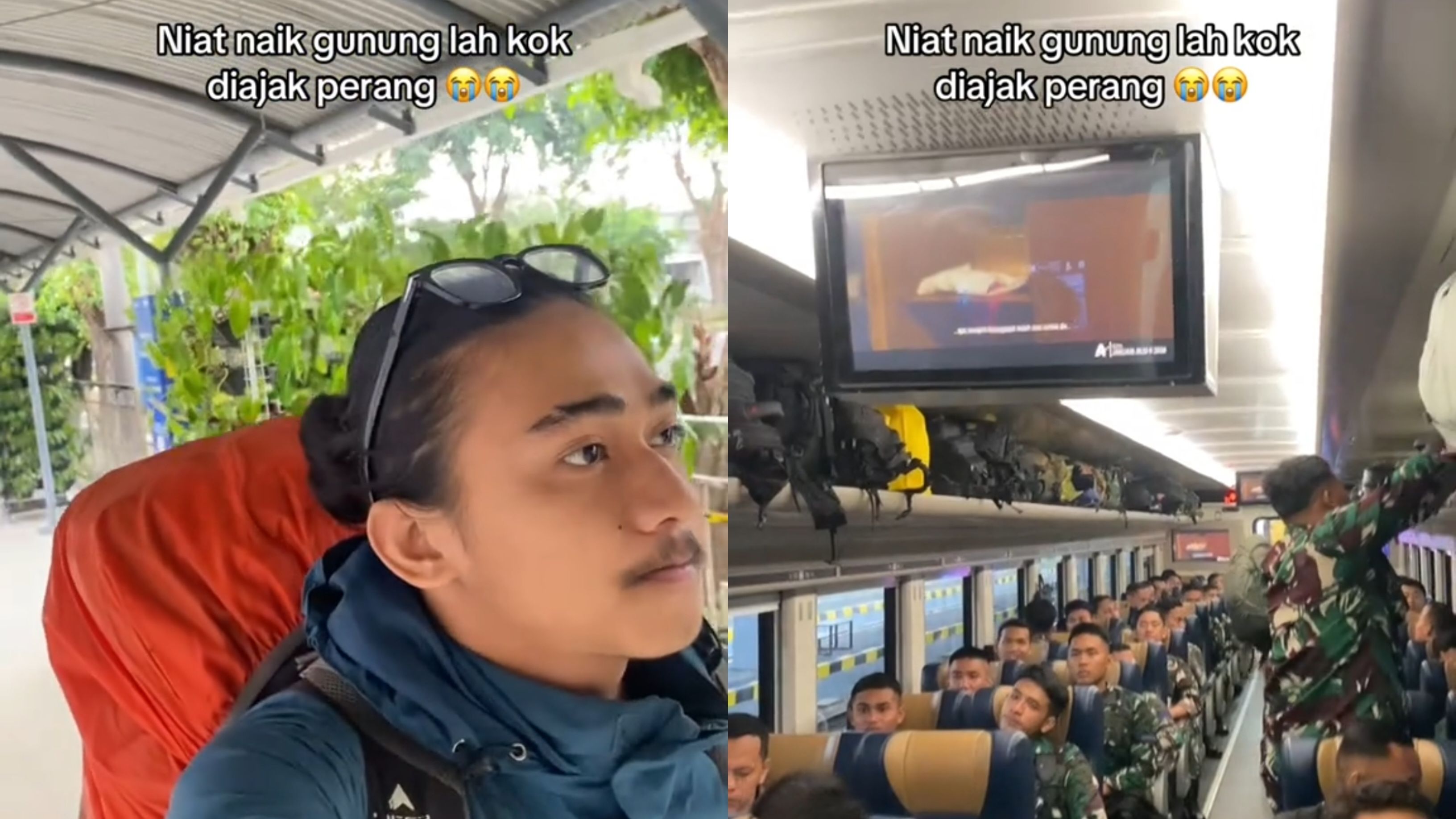 Niat Naik Gunung, Pria Ini Malah Satu Kereta dengan TNI Satu Kompi