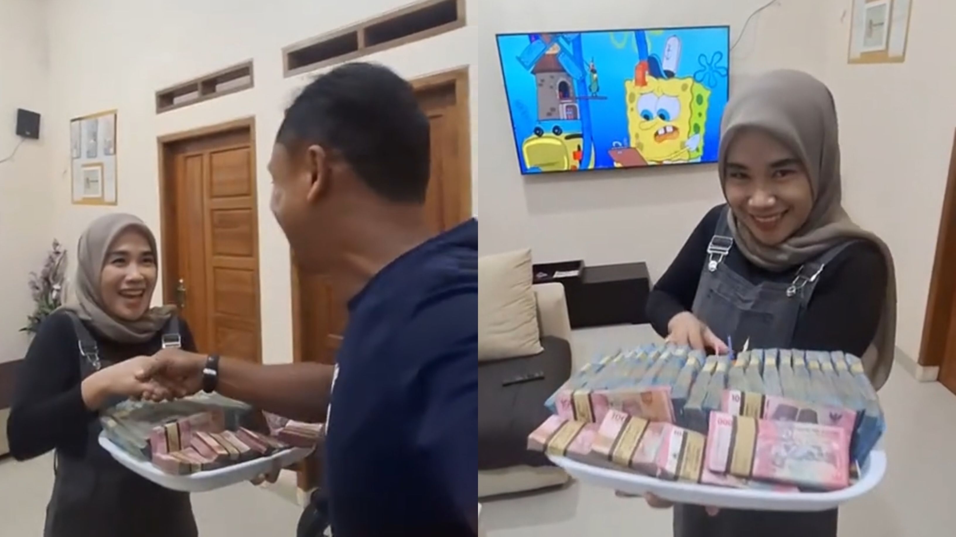 Kejutan Ulang Tahun Unik, Suami Beri Kue Berisi Uang untuk Istri hingga Bikin Warganet Iri